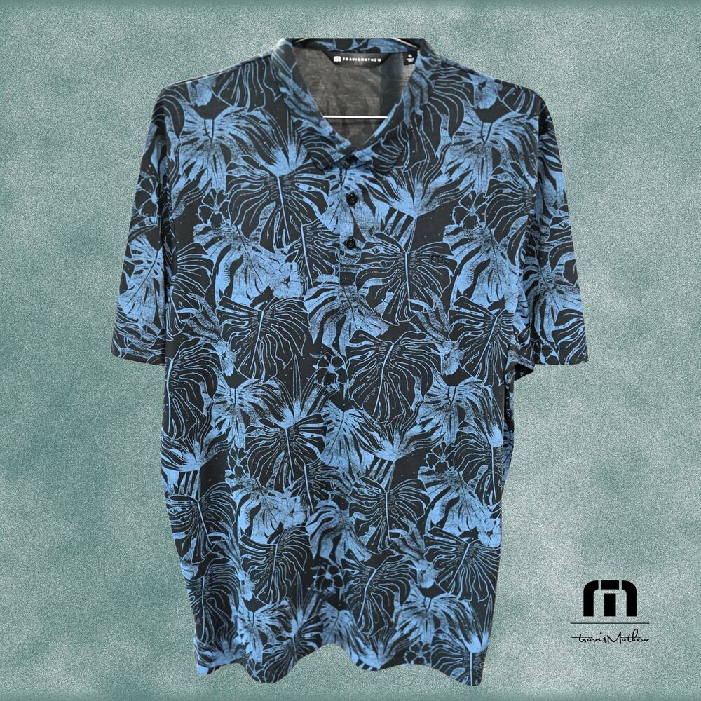 TravisMathew: NWOT Polo Shirt Mens XL “Mainlander” Floral Performance Stretch
